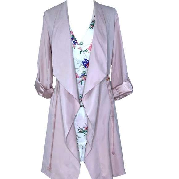 Women Blush Open Coat/Jacket and Foldable Sleeves - Picture 4 of 8